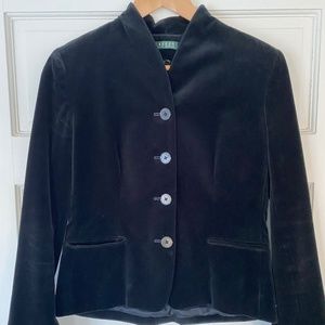 Ralph Lauren Black Velvet Jacket Blazer, Size 6